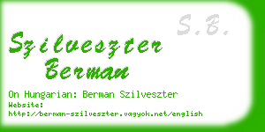 szilveszter berman business card